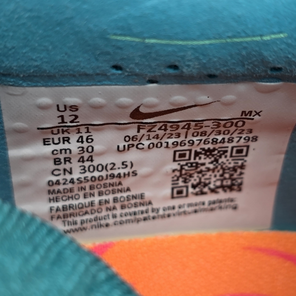 Nike Phantom Luna II EL LV8 SG Pro AC P Blue Teal FZ4945-300 Men's Cleats Sz 12 - Picture 4 of 10